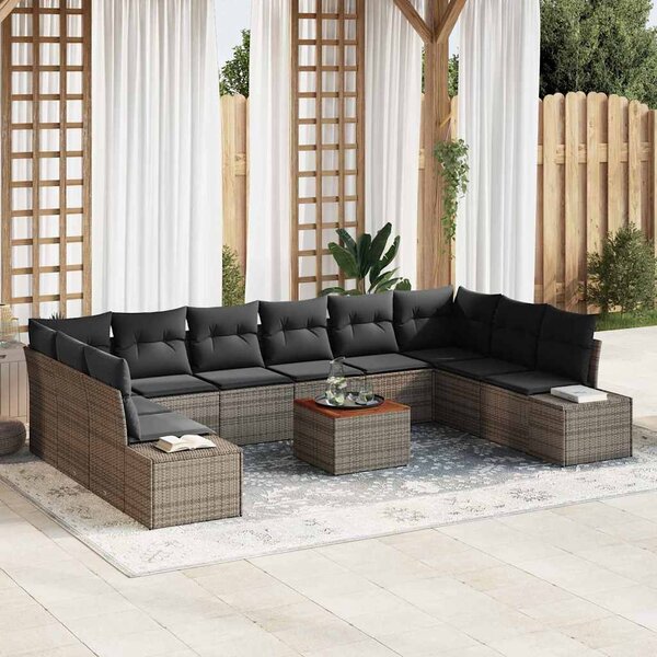 Kerti Kanapé Szett tárolóval 11 pcs Szürke