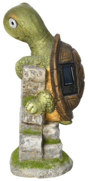 Napfényes kerti figura Kis teknős, időjárásálló, napelemes lámpával