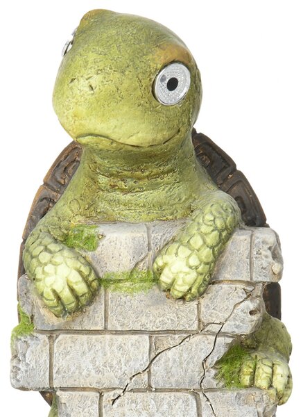 Napfényes kerti figura Kis teknős, időjárásálló, napelemes lámpával