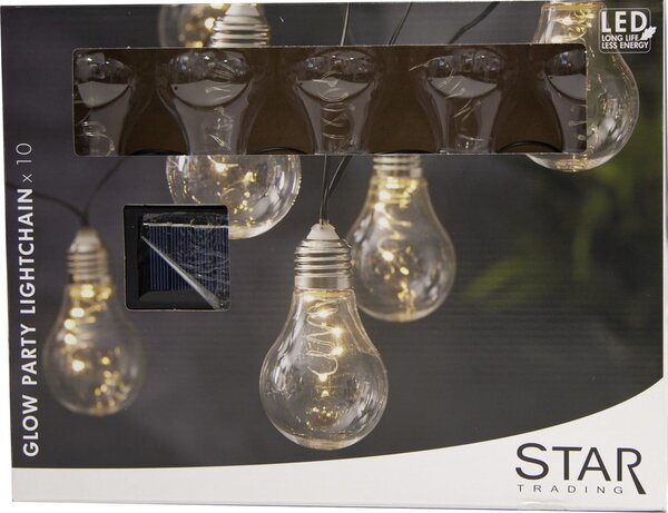 Glow fehér kültéri napelemes LED fényfüzér, hosszúság 1,9 m - Star Trading