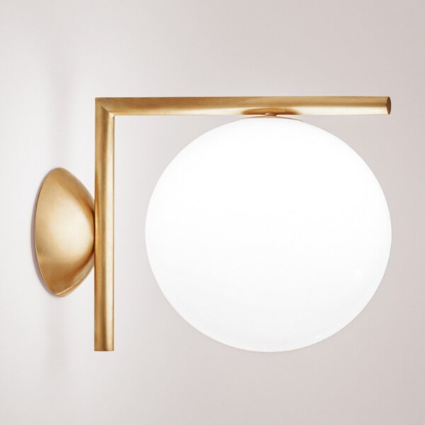 Fali Lámpa FLOS, IC C/W1, dimmable, Arany / Sárgaréz, Nappali, Üveg, Dizájn
