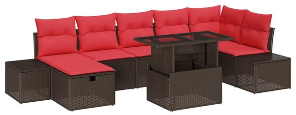 Kerti Kanapé Szett párnával tárolóval 8 pcs polirattan