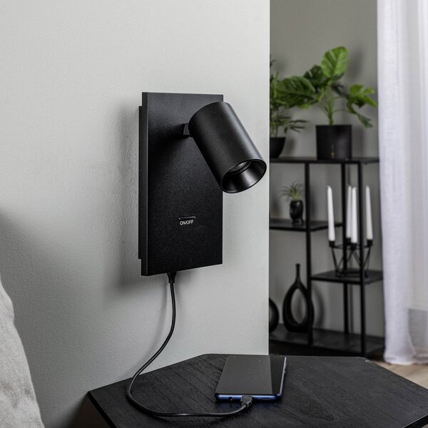 Fali Lámpa Arcchio, Brinja, dimmable, Fekete, Folyosó, Alumínium, Modern