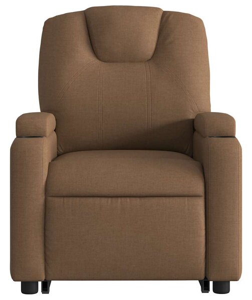 Elektromos felállást segítő barna szövet dönthető fotel