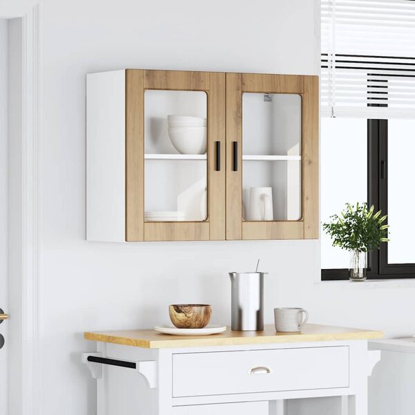Konyhai fali szekrény üvegajtóval "Porto" Artisan Oak