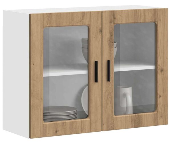 Konyhai fali szekrény üvegajtóval "Porto" Artisan Oak
