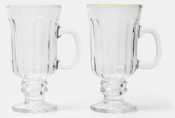 Sinsay - Talpas poharak arany peremmel 2 pack - clear