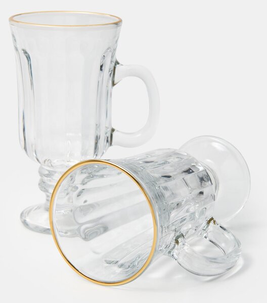 Sinsay - Talpas poharak arany peremmel 2 pack - clear
