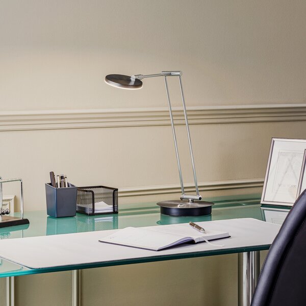 Asztali lámpa Lucande, Ensley, dimmable, Fekete, Nappali, Fém, Modern
