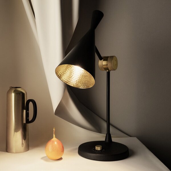 Asztali lámpa Tom Dixon, Beat Table, dimmable, Fekete, Nappali, Fém, Dizájn