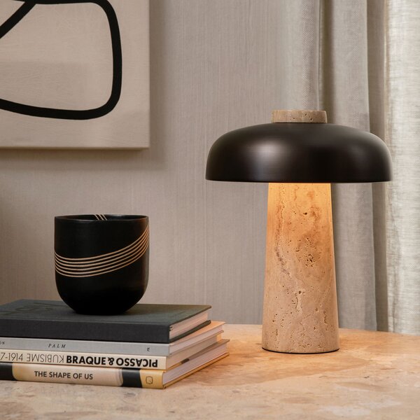 Asztali lámpa Audo Copenhagen, Reverse, dimmable, Bézs, Nappali, Kő, Dizájn