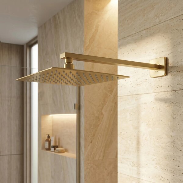 Négyzet alakú zuhanyfej REA JS-P015BG 25cm Brush Gold