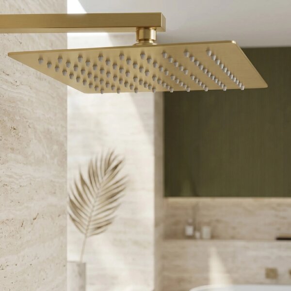 Négyzet alakú zuhanyfej REA JS-P015BG 25cm Brush Gold