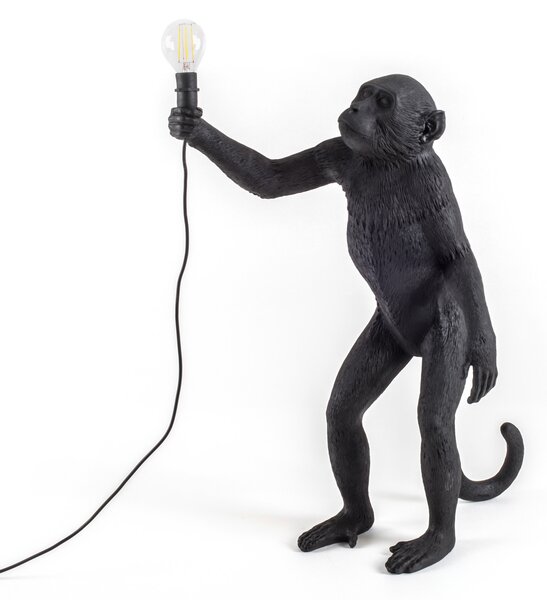 Kültéri Lámpa SELETTI, Monkey Lamp, Fekete, Műanyag, Dizájn