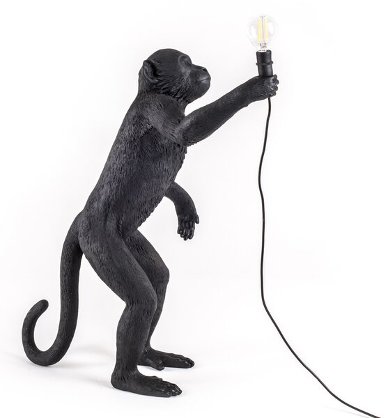 Kültéri Lámpa SELETTI, Monkey Lamp, Fekete, Műanyag, Dizájn