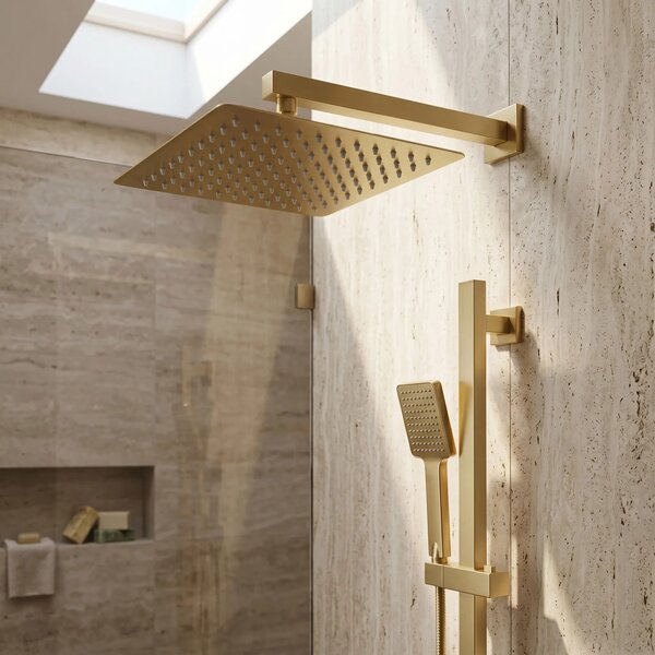 Négyzet alakú zuhanyfej REA JS-P015BG 30cm Brush Gold