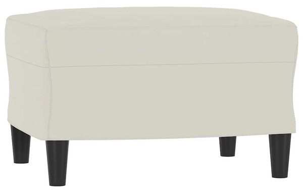 Krémszínű bársony kanapéfotel lábtartóval 60 cm