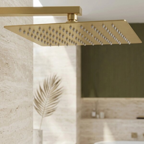 Négyzet alakú zuhanyfej REA JS-P015BG 30cm Brush Gold