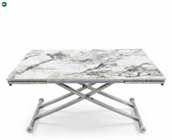 Yan - White Marble, Chrome