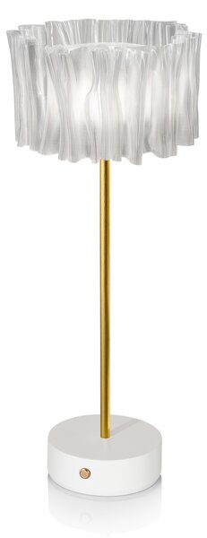 Asztali lámpa Slamp, Accordéon Battery, dimmable, Átlátszó, Nappali, Fém, Dizájn