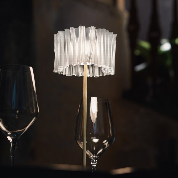 Asztali lámpa Slamp, Accordéon Battery, dimmable, Átlátszó, Nappali, Fém, Dizájn