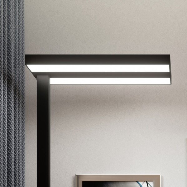 Állólámpa Arcchio, Logan Basic, dimmable, Fekete, Dolgozószoba / iroda, Alumínium, Modern
