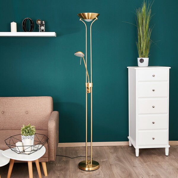 Állólámpa Lindby, Josefin, dimmable, Arany / Sárgaréz, Nappali, Fém, Modern