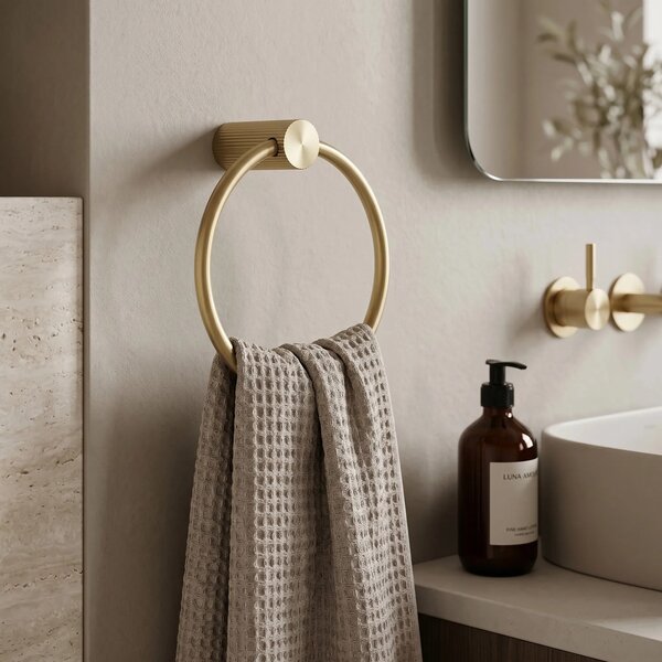 Fürdőszobai akasztó Ring 64106 SOLO Brush Gold