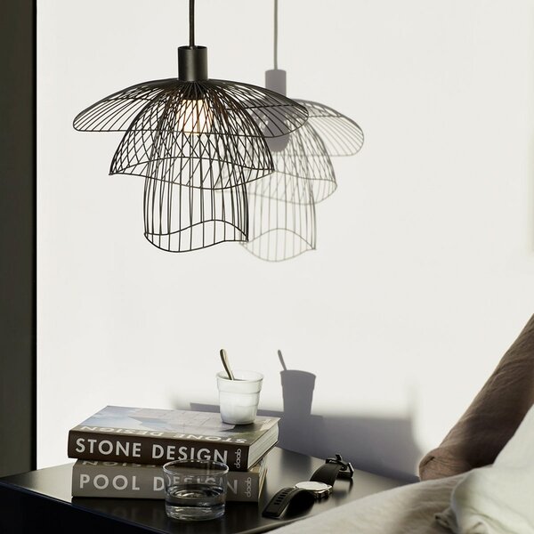 Függőlámpa Forestier, Papillon XS, dimmable, Fekete, Nappali, Fém, Dizájn