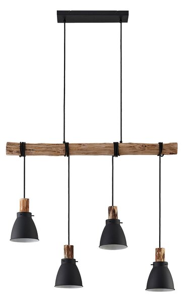 Függőlámpa Lindby, Trebale, dimmable, Fekete, Nappali, Fém, Skandináv