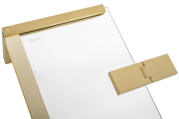 Rea Hugo, zuhanykabin 2 szárnyas ajtókkal 80 (ajtó) x 80 (ajtó) x 200 cm, 6mm átlátszó üveg, arany matt profil, REA-K6608