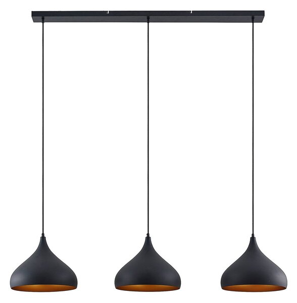 Függőlámpa Lindby, Elamira, dimmable, Fekete, Nappali, Fém, Modern