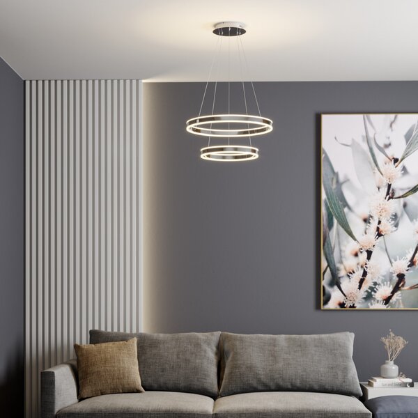 Függőlámpa Lucande, Lyani, dimmable, Fémes, Nappali, Fém, Modern