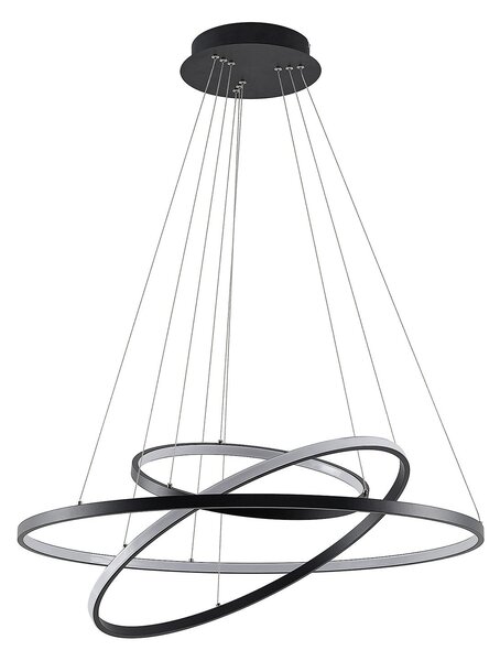 Függőlámpa Lucande, Ezana, dimmable, Fekete, Nappali, Fém, Modern