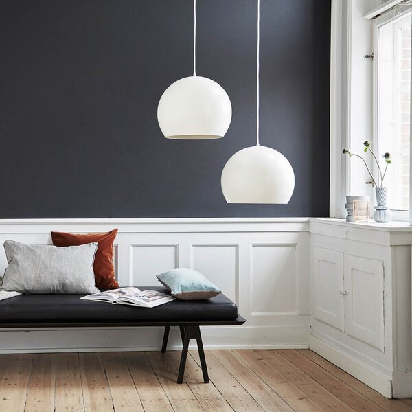 Függőlámpa FRANDSEN, Ball, dimmable, Fehér, Nappali, Fém, Dizájn