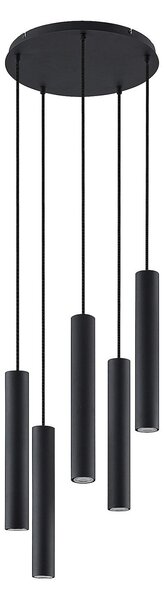 Függőlámpa Lindby, Sanad, dimmable, Fekete, Nappali, Fém, Modern