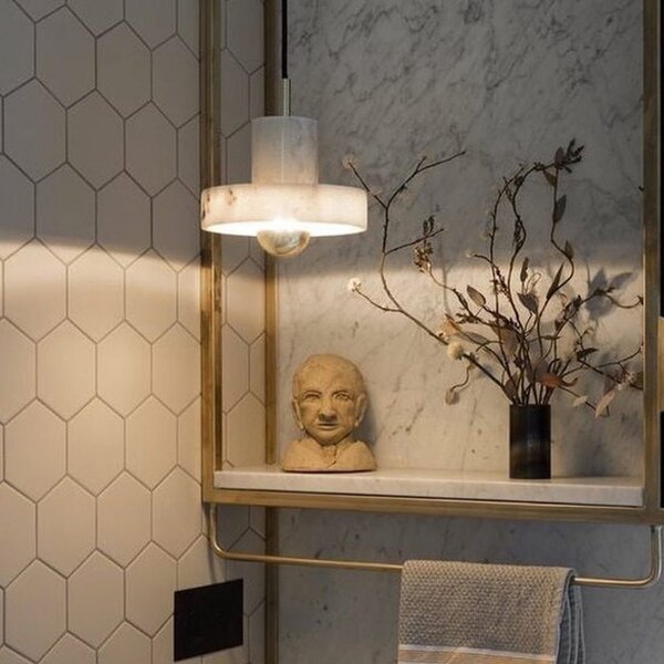 Függőlámpa Tom Dixon, Stone, dimmable, Fehér, Nappali, Márvány, Dizájn
