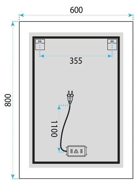 LED Tükör 60x80cm SAB-3426