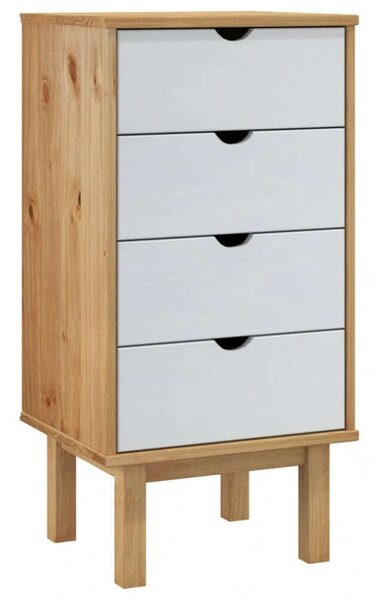 VidaXL Fiókos Szekrény - Tömör Fenyőfa - 46x39,5x90 cm