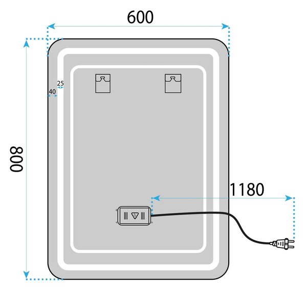 LED Tükör 60x80cm SAB-3436