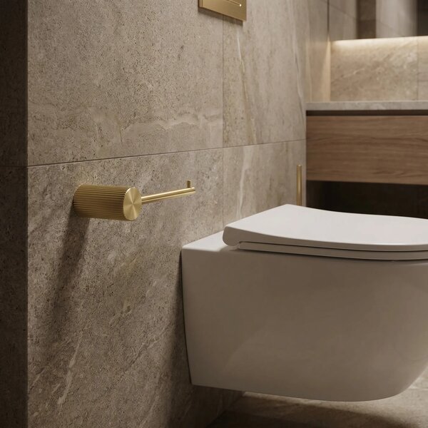 Falra szerelhető wc papír tartó 64105 SOLO Brush Gold