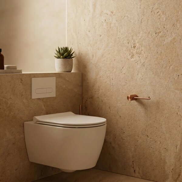 Falra szerelhető wc papír tartó 64105 SOLO Brush Copper
