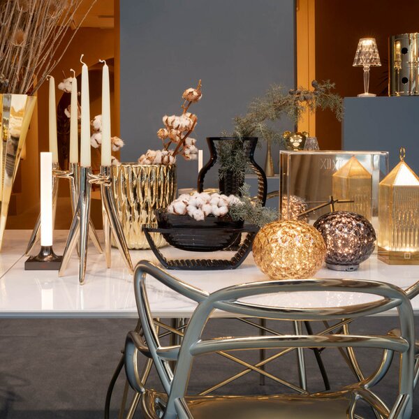 Függőlámpa Kartell, FL/Y, dimmable, Arany / Sárgaréz, Nappali, Műanyag, Dizájn