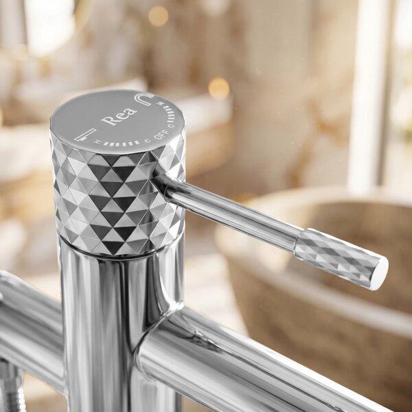 Szabadon álló padló csaptelep Rea Lungo Diamond Chrome