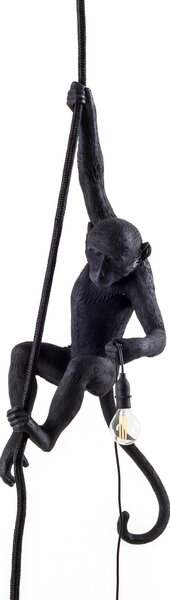 Kültéri Lámpa SELETTI, Monkey Lamp, Fekete, Műanyag, Dizájn