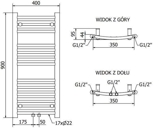 Mexen, Mexen Ares elektromos melegítő 900 x 400 mm, 300 W, fehér - W102-5900-400-6300-20