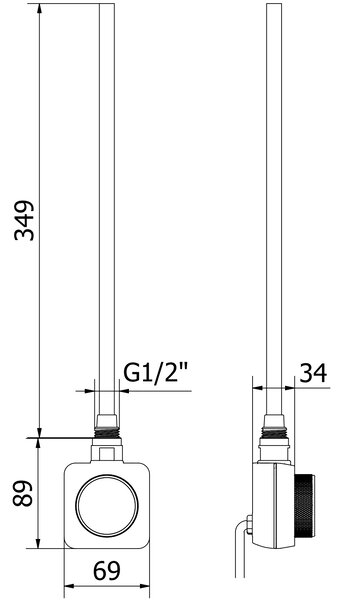 Mexen, Mexen Ares elektromos melegítő 900 x 400 mm, 300 W, fehér - W102-5900-400-6300-20