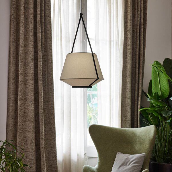 Függőlámpa Forestier, Carrie S, dimmable, Zöld, Nappali, Szövet / Textília, Dizájn