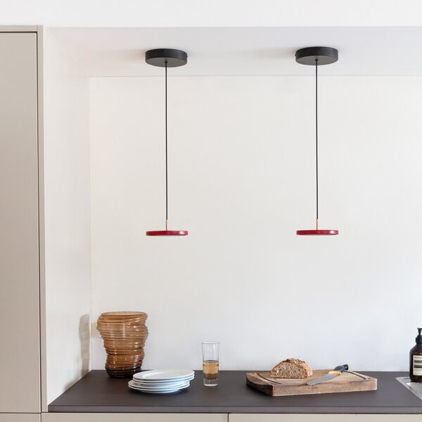Függőlámpa UMAGE, Asteria Micro V2, dimmable, Piros, Nappali, Fém, Skandináv
