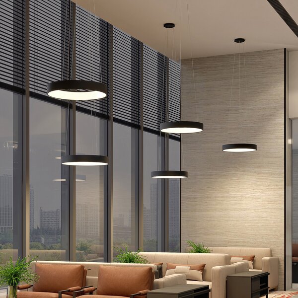 Függőlámpa Arcchio, Aleksi, dimmable, Fekete, Konyha, Fém, Modern